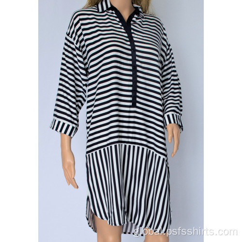 China Long Sleeve Striped Dress Factory